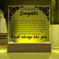 To My Beautiful Daughter Square Acrylic Plaque
