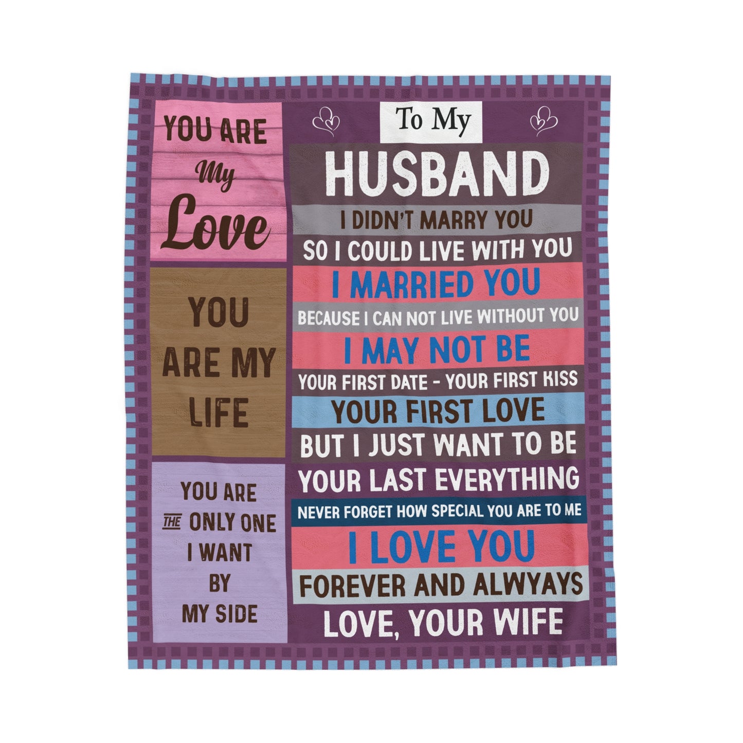 To My Husband | Velveteen Plush Blanket