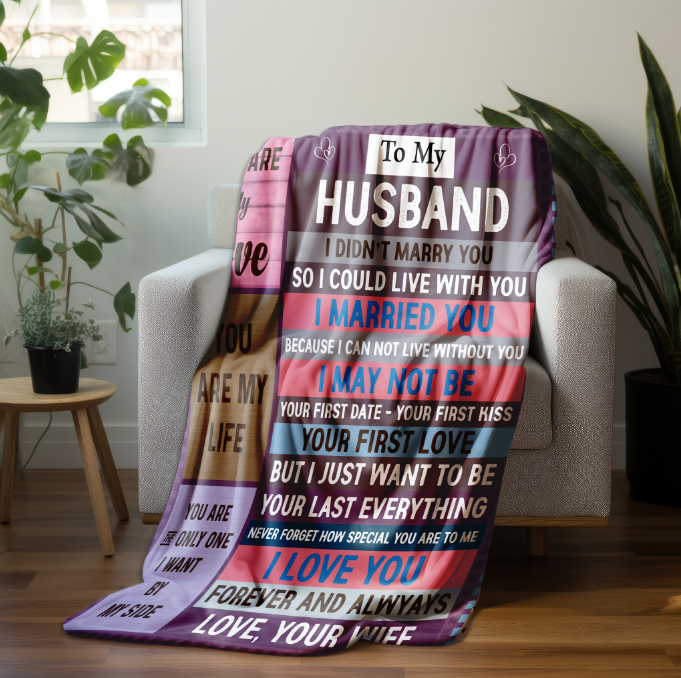 To My Husband | Velveteen Plush Blanket