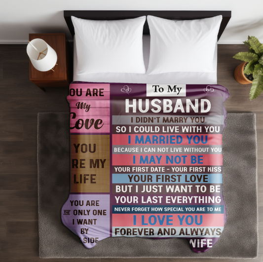 To My Husband | Velveteen Plush Blanket